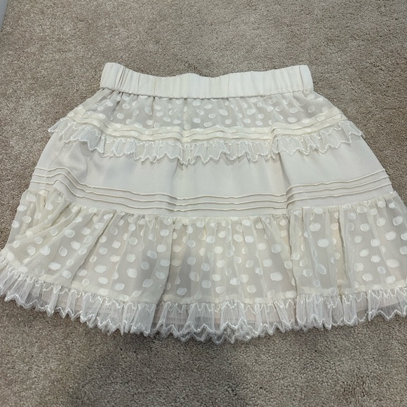 Alexis YAKIRA COTTON RUFFLE MINI SKIRT IN CREAM Large NWT - Picture 5 of 7
